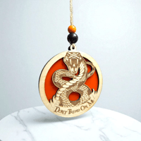 Image 3 of Dont Tread on Me with Bible wood with acrylic Christmas ornament, customizable , double-sided