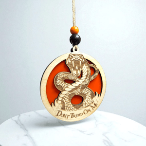 Image of Dont Tread on Me with Bible wood with acrylic Christmas ornament, customizable , double-sided