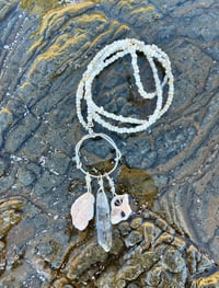 Image 4 of Oceanic Talisman Silver Shell and Clear quartz necklace