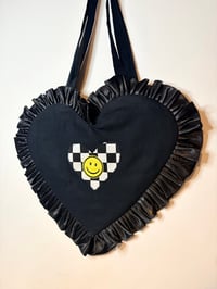Image 2 of Checkmate Smile Heart Tote – 90s Crush Edition 🖤