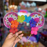 Image 1 of Hand Stoned Crystal Mainstreet Mariachi Ears Flower Halo
