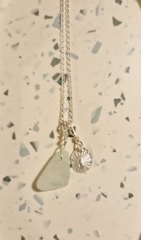 Image 4 of Silver Limpet Shell and Seaglass Necklace