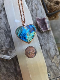 Image 2 of Labradorite heart necklace