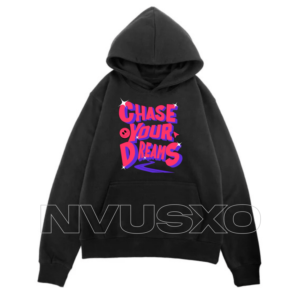 Image of CHASE YOUR DREAMS BLACK HOODIE 