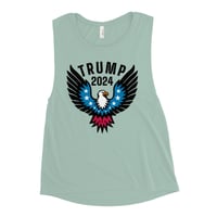 Image 5 of Trump 2024 Patriotic Eagle Ladies’ Muscle Tank from PatriotsCo
