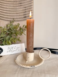 Antique Cream Chamberstick 