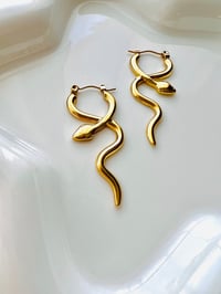 Image 9 of TWISTED SNAKE HOOP EARRINGS 