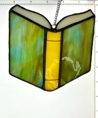 Image 2 of Retro Open Book Stained Glass Suncatcher