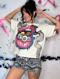 Image 4 of “SPACE TASTE” CUSTOM PAINTED MADE TO ORDER BOXY TEE LARGE