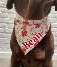 Image 4 of Christmas Personalised Bandanas / Classic Reindeers/ Snowmen 