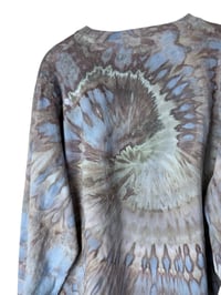 Image 9 of L Unisex Adult Soft Long Sleeve Tee in Stone Spiral Ice Dye