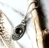 Image 4 of Handmade Sterling Silver Fortune Teller Crystal Ball Celestial Pendant 925