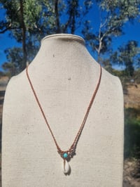 Image 2 of Cowrie Shell Turquoise Necklace 