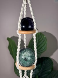 Image 7 of HANGING MACRAME TRIPLE SPHERE HOLDER