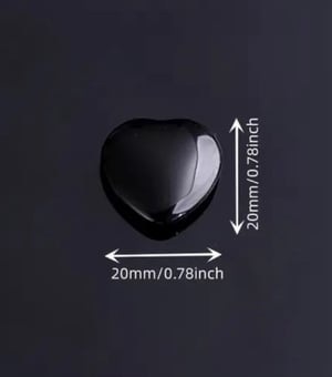 Image of Obsidian palm heart shaped crystal