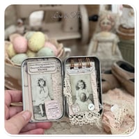 Image 2 of A Petite snippet sample french lace book in a tiny tin.