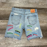 Image 2 of 1 of 1 embroidered denim shorts 