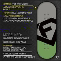 Image 1 of ‘F’ ARMY GREEN/BLK + LÜXE PRO FB TAPE & FAYMUS STICKER PACK