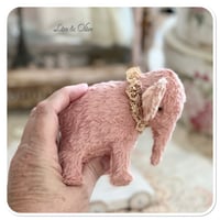 Image 4 of Handmade standing elephant on a vintage style wooden cart