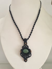 Image 2 of Green Aventurine Crystal Macramé Pendant Necklace