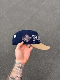 Image 4 of NAVY HEAVY HEART ATLANTA BRAVES CUSTOM FITTED CAP