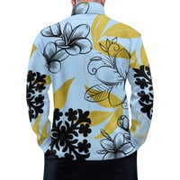 Image 4 of Men's Plumeria Print Polo Shirt