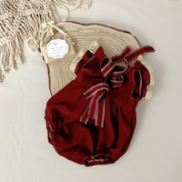 Image 2 of Boho photo props | Giuseppina romper 12 months | burgundy | photography clothing