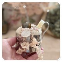 Image 4 of Handmade pin cushion sitting on a vintage silver style tray