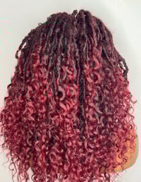 Image 4 of Twist Braided Wigs Knotless Synthetic Full Lace Wigs Crochet Dreadlocks Wig with Curly Hair 