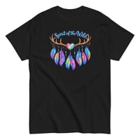 Image 3 of Spirit Of The Wild Western Antlers Feathers Boho Tee
