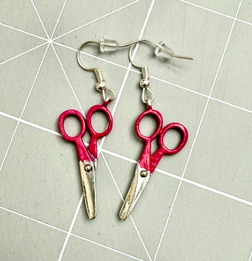 Image of Fabric Scissors Earrings