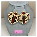 Beaded Leopard Earrings 