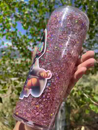 Image 2 of Pink and White Snowglobe Tumbler