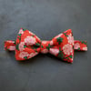 Red and Pink Floral Bow Tie
