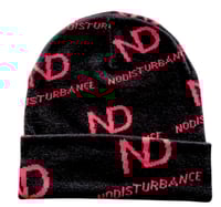 ND Red Monogram Beanie