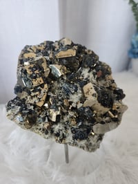 Image 2 of 2.6lb Pyrite with Galena & Quartz Crystal Specimen 