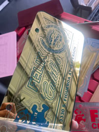 Image 1 of GOLD & BLUE FELIX CADILLAC ICONIC LICENSE PLATE 