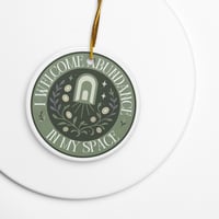 Image 2 of I Welcome Abundance in My Space Double-sided ceramic ornaments