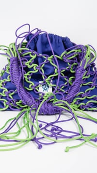 Image 5 of MACRAMÈ BAG - Acid Green / Purple 