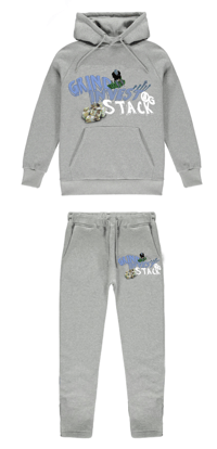 Image 1 of GRIND,INVEST, STACK 3.0-GREY TRACKSUIT 