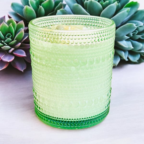 Image of Green Glass Coconut Wax Candle 7.5 oz