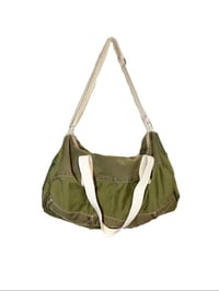 Image 1 of Patchwork Green Denim Duffle Bag