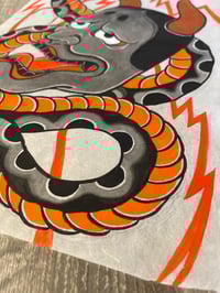 Image 3 of Hannya and snake original painting by Pliz 50x26cm