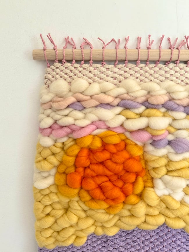 Lavender sunset. Woven wall hanging