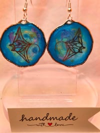 Image 1 of Handcrafted Resin Manta Ray Earrings 