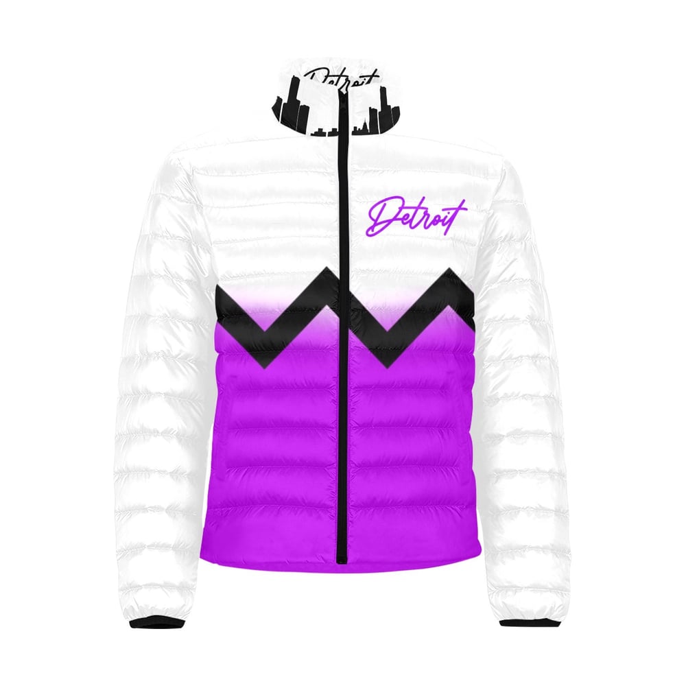 Image of Purple Zig Zag Faded Puffer Jacket