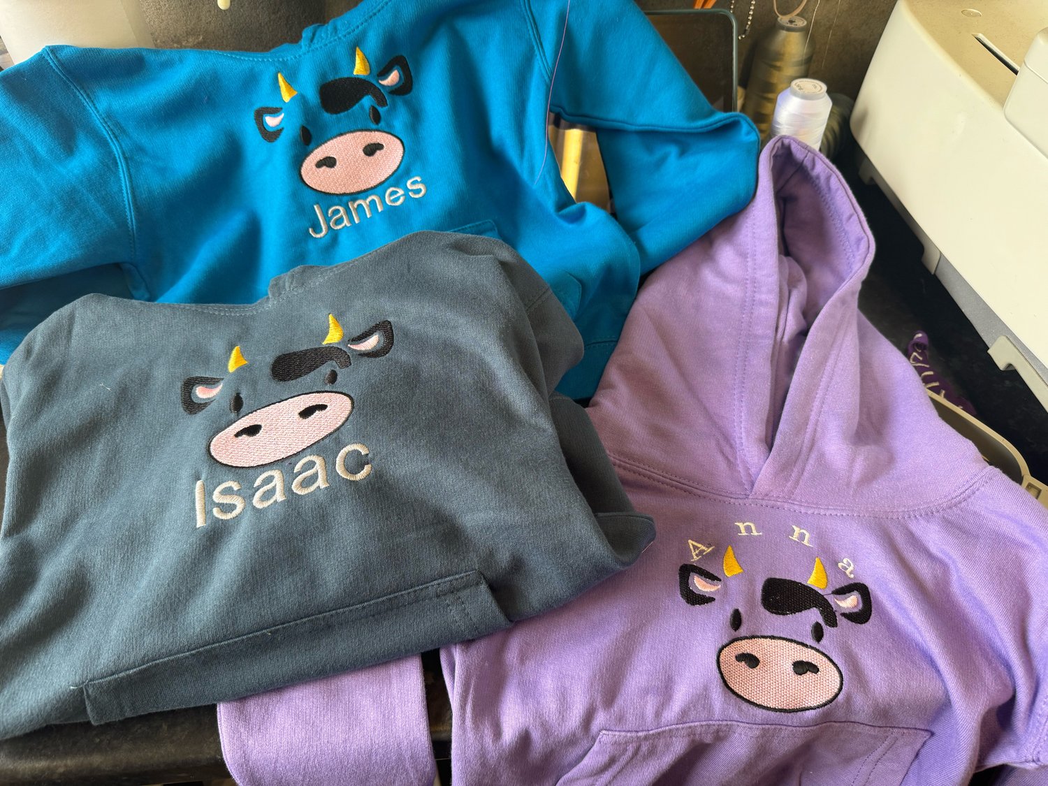 Image of Junior - Cow Hoody with Personalisation 