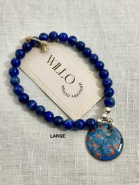 Image 2 of Lapis Azuli gemstone bracelet with enamel charm 