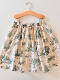 Image 1 of Jupette toile de Jouy de Noël verte