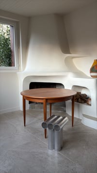 Image 2 of Table ronde teck avec rallonge pour Camille 